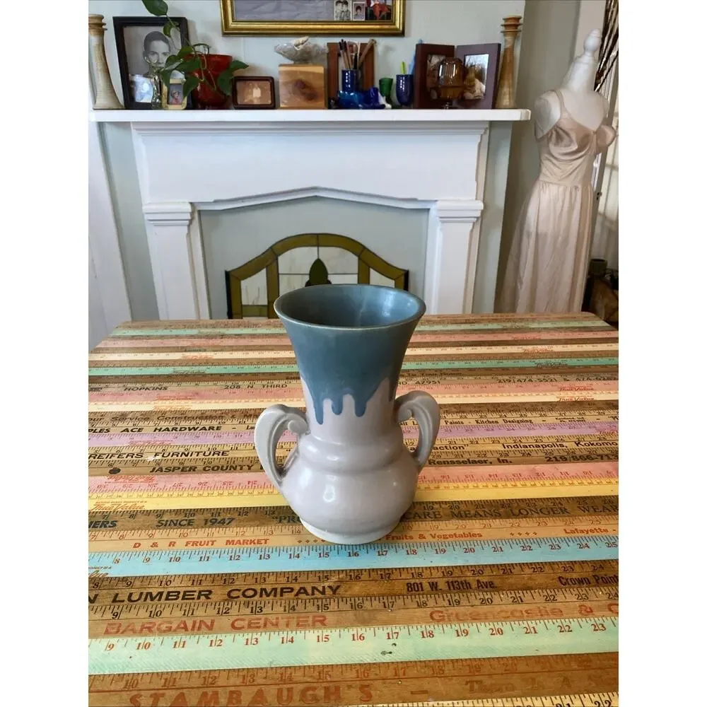 RARE ART DECO CIRCA 1910 Early ROSEVILLE ART POTTERY CARNELIAN VASE 8.5 Nouveau